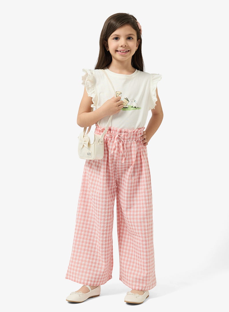 Pinata Pink Gingham Wide Leg Trousers - Image 2